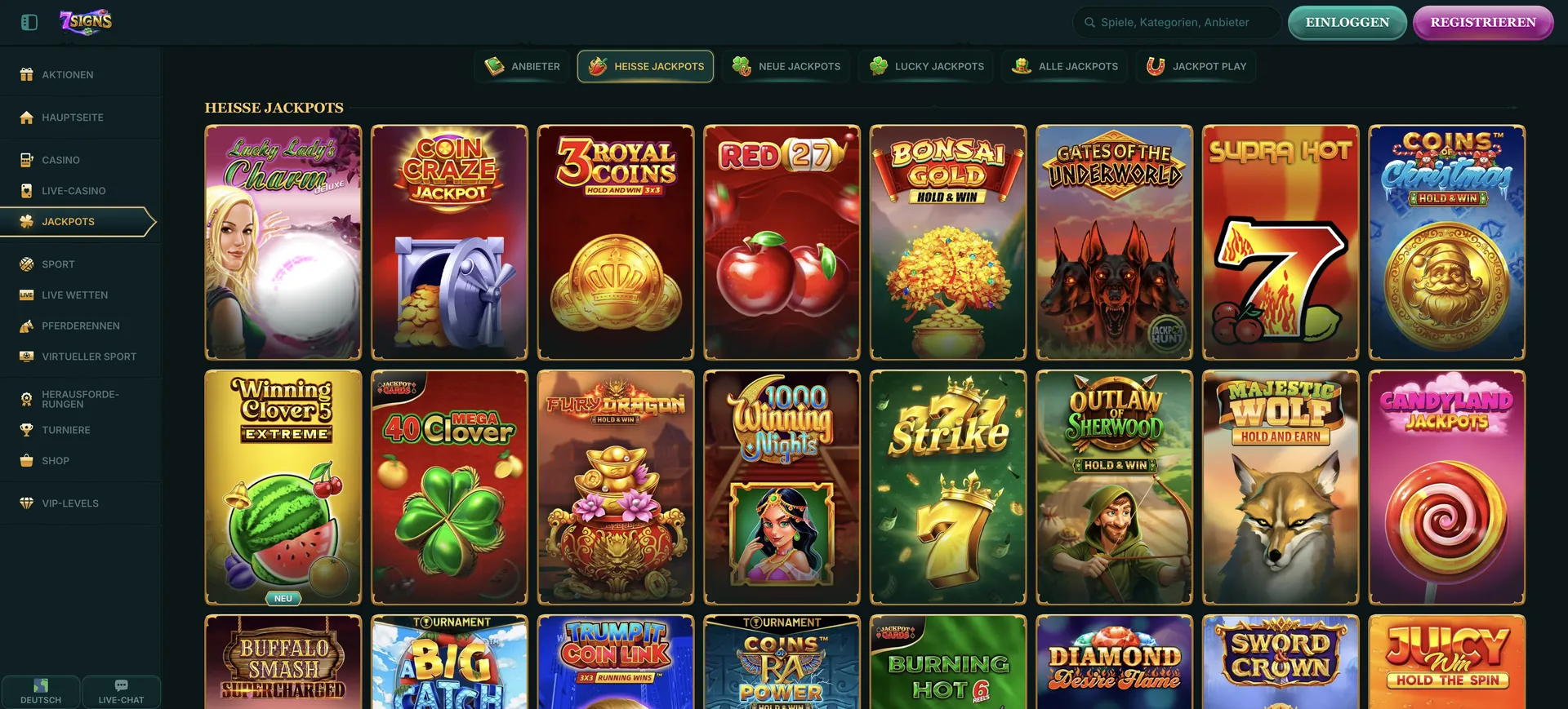 7Signs Casino Login: Heisse Jackpots