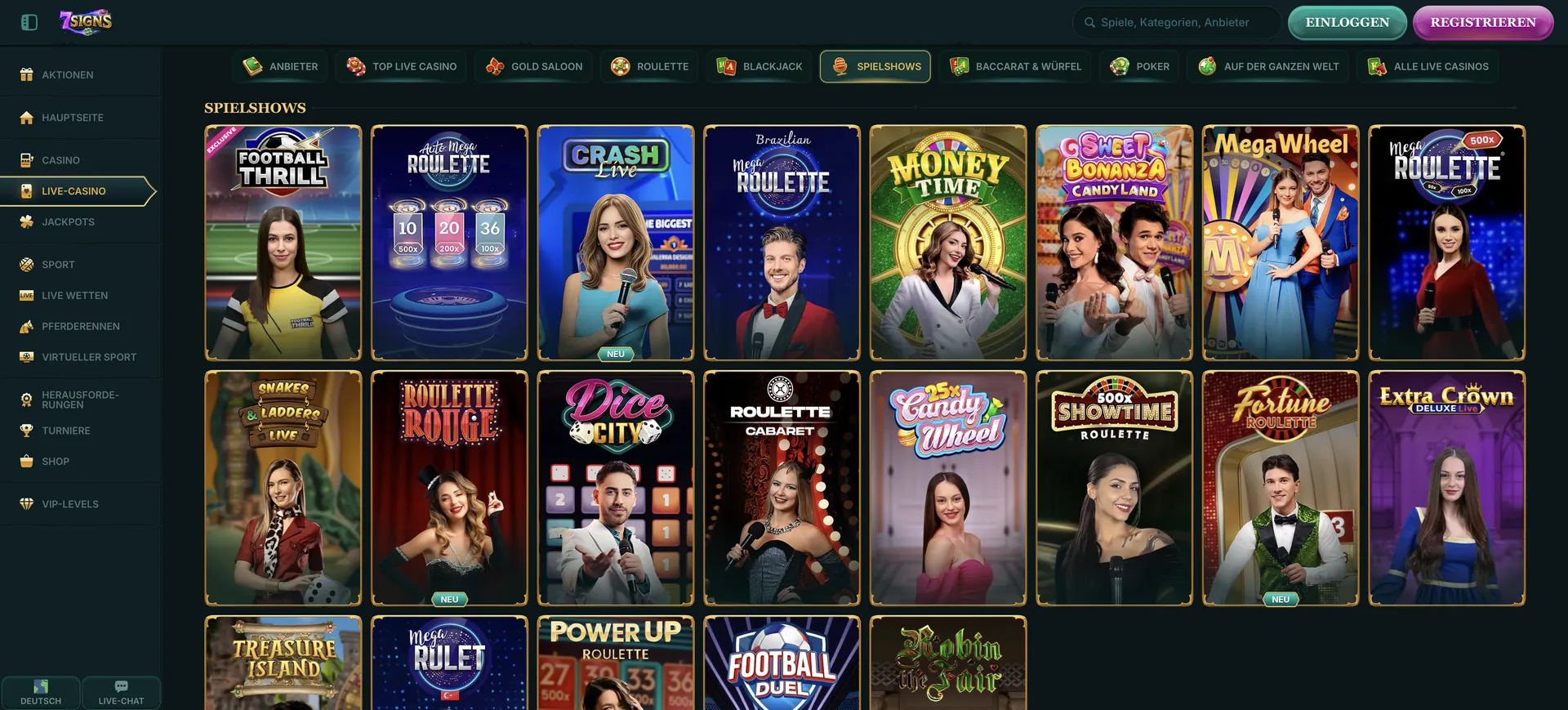 Spielshows 7Signs Casino Erfahrungen: Spielshows