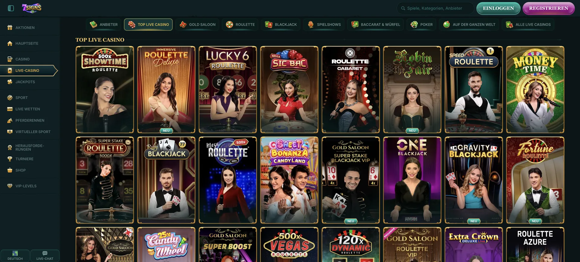 7Signs Live Casino: Top Live Casino
