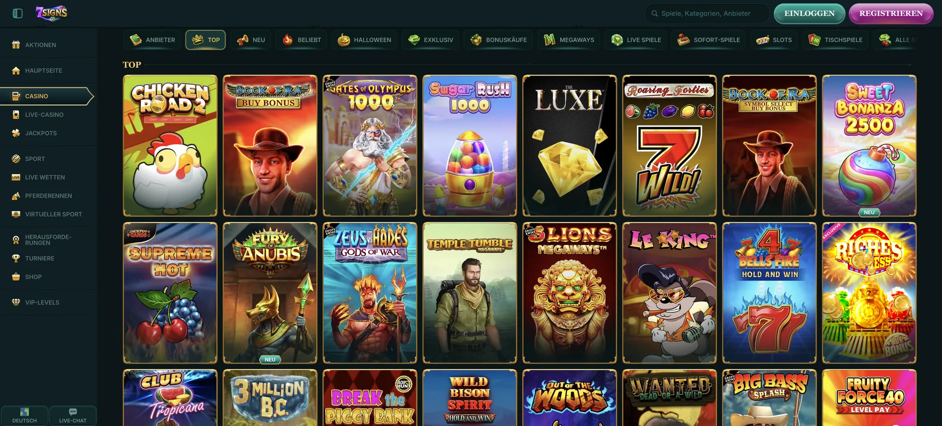 7Signs Casino Bonus ohne Einzahlung: Top